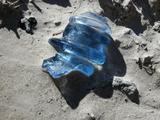 Blue bottle glass fragment
